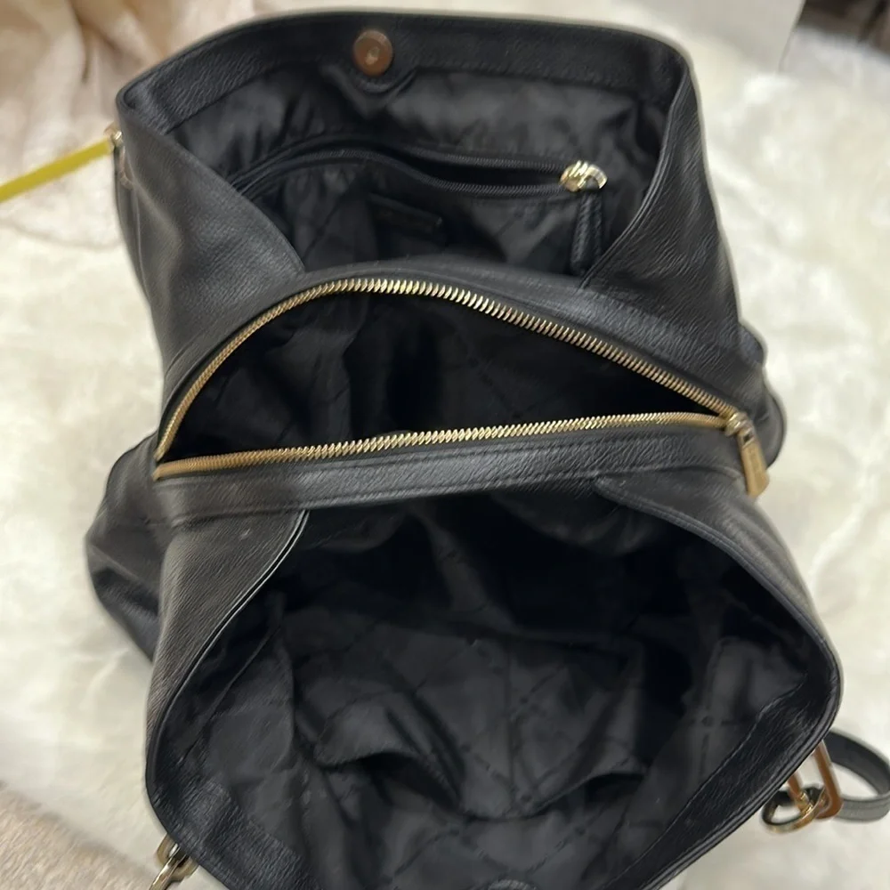 Michael Kors shoulder bag, black, three large compartments, three small